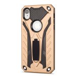Wholesale iPhone Xr 6.1in Armor Knight Kickstand Hybrid Case (Gold)
